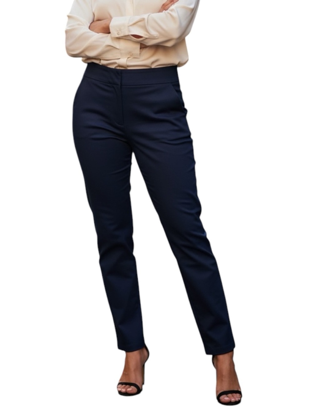 JM‎ Collection Studded-Rivet Pull-On Pants, Slim Leg, Pull-On, Blue, Size XXL-S